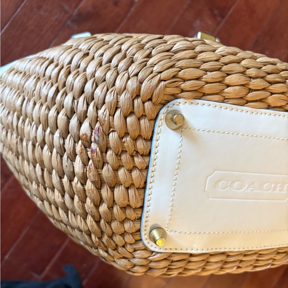 Vtg Y2K Coach White Basket Bag - Picture 13 of 14